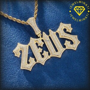 Hip Hop Custom Spiked Letter 925 Silver VVS Moissanite Diamond Alfabeto inicial Letra Nombre Colgante Corte redondo Moissanite Icedout Colgante