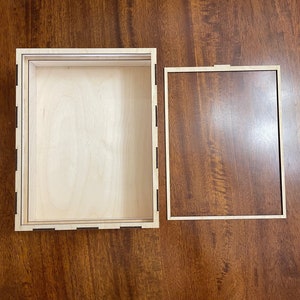 8&quot;x10&quot;x2.5&quot;, 3mm Wood, Lightbox, Shadow box, SVG File, Mirror Box, Removable, Replaceable, Holidays, LED Lights, Laser Cut