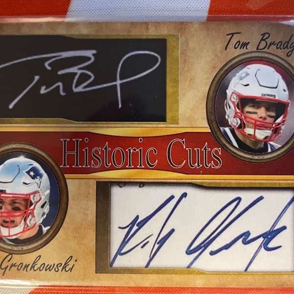 Tom Brady & Gronk Historic Cut Dual Facsimile Signatures