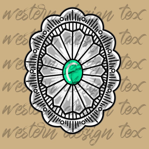 PNG Download, Turquoise Concho, Custom PNG, Western Jewelry, Ring Necklace Belt Earrings Western Cowboy Cowgirl Tshirt Shirt, Squash Blossom