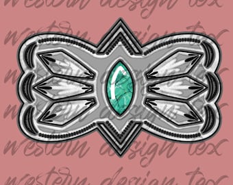 PNG Download, Türkis Concho, Anhänger PNG, Western Schmuck, Ring Halskette Gürtel Ohrringe Western Cowboy Cowgirl Tshirt Shirt Shirt, Kürbisblüte