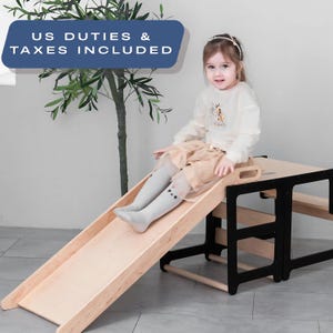 Montessori Toddler Slide Indoor Wooden Climber Kids Play Tower Montessori Furniture