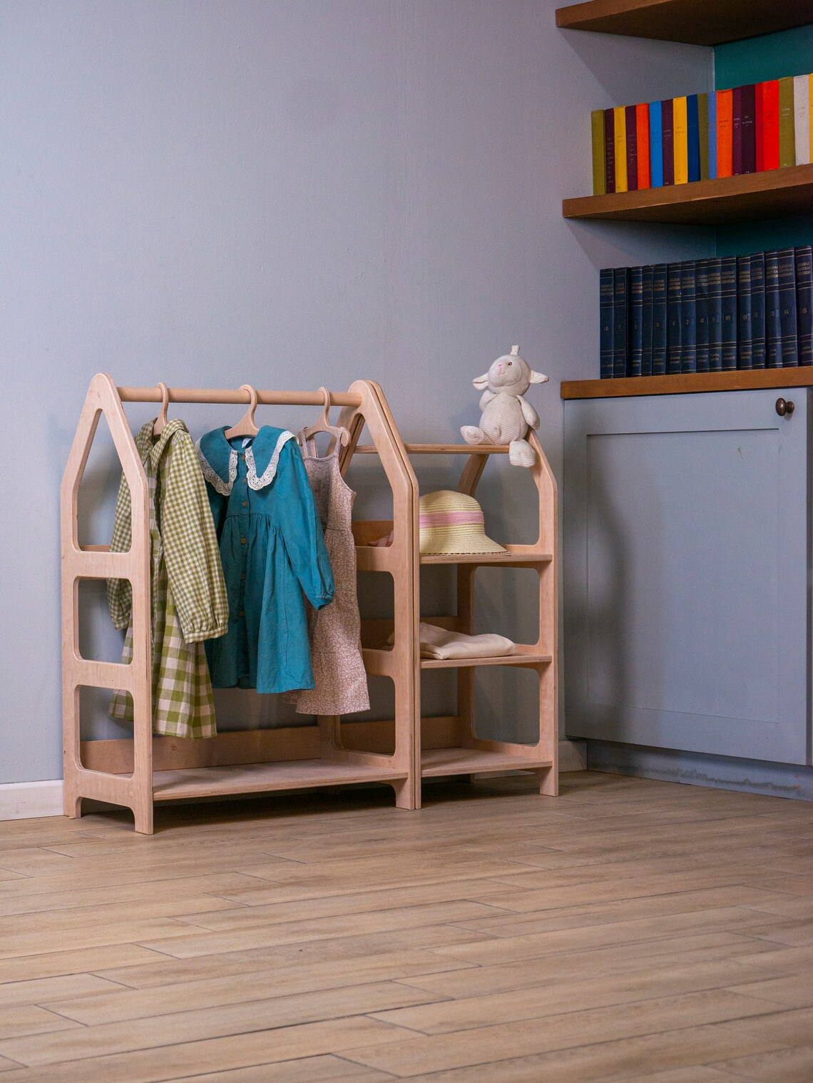 Garment Rack Children's Clothing Rack, Children Montessori Wardrobe, Toddler Wardrobe Clothing ...