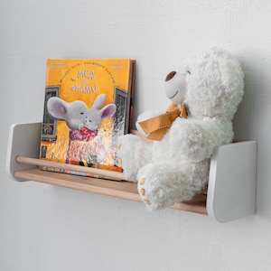 Montessori-Inspired Wooden Bookshelf Kids Wall Shelf Children’s Room Storage