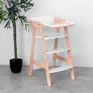 Kindermeubilair Verstelbare kinderstoel Montessori-voederstoel Converteerbare peuterkruk Ergonomische meertraps kinderkamereetkamerstoel cadeau