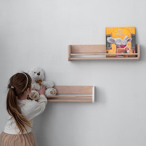 Montessori Wooden Bookshelf Wall Shelf for Kids Nursery Storage Organization Baby Furniture