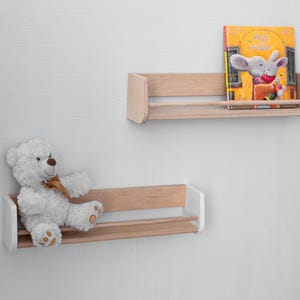Montessori Wooden Bookshelf: Kids Wall Shelf, Nursery Storage & Baby Furniture Organizer