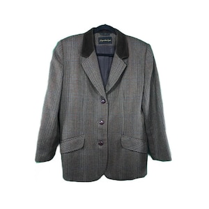 Vintage Designer Giorgio Sant&#39; Angelo Blazer / Vintage Wool Plaid Blazer