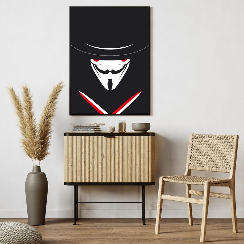 V for Vendetta Movie Poster Digital Download | Minimalist Movie Poster ...