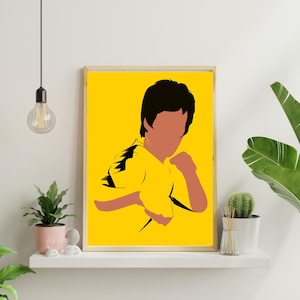 Póster de la película Bruce Lee, descarga digital, póster minimalista, impresión de arte mural, impresión de arte mural imprimible, impresión de película