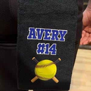 Custom softball gift towel personalized fast pitch towel for catcher towel for pitching rally towel for player gift idea softball custom
