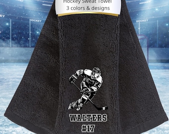 Personalized hockey sweat towel custom ice hockey gifts team sweat towel personalized player coach fan gear customized team gifts