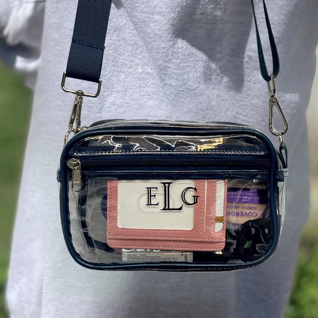 Clear Stadium Bag Stadium Cross Body Stadium Approved Concert Event Graduation Gift College Girl Gift Girl Gameday Purse Monogram Vinyl Tote