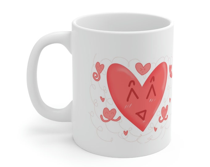 Happy Heart ~ Coffee Mug 11oz ~ Gift Mugs ~ Valentine’s Mug