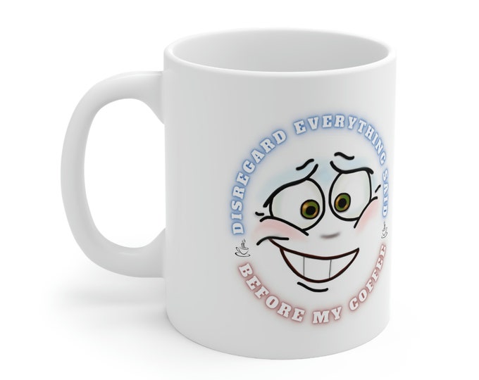 Pre-Coffee Warning Funny Coffee Mug 11oz | Funny Gift Mugs