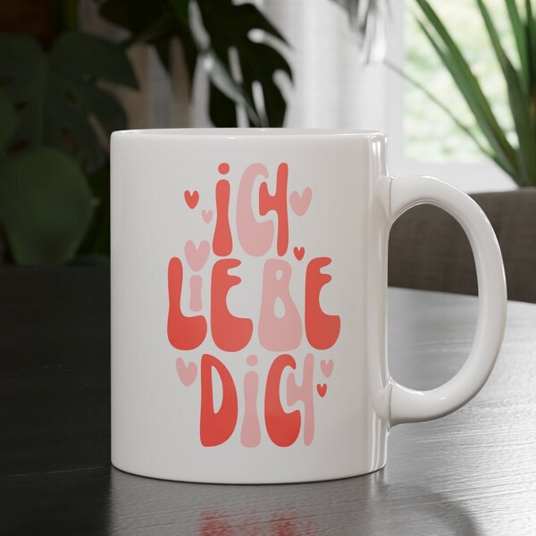 Tasse ICH LIEBE DICH | Keramik Tasse | Geschenk | beidseitig bedruckt