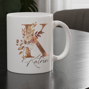 Tasse mit Namen Tasse mit Buchstabe Tasse personalisiert Keramik Tasse Geschenk beidseitig bedruckt Bild 2