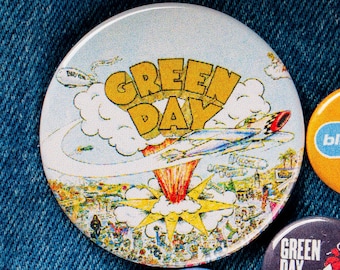 Green Day Button Pack | Pop Punk Buttons in 1in and 2.25in | Dookie, American Idiot, button set, pin back