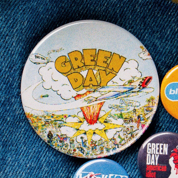 Green Day Button Pack | Pop Punk Buttons in 1in and 2.25in | Dookie, American Idiot, button set, pin back