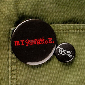 My Chemical Romance Pins, MCR Pins ,Emo Pins, Emo Buttons, music buttons, music pins, Three Cheers, Black Parade, Punk Buttons, Punk Pins