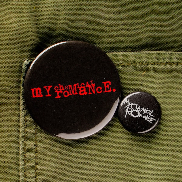 My Chemical Romance Pins, MCR Pins ,Emo Pins, Emo Buttons, music buttons, music pins, Three Cheers, Black Parade, Punk Buttons, Punk Pins