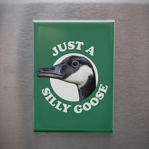 Just a Alberne Gans Kühlschrankmagnet, lustiger Gansmagnet, lustiger Gansmagnet, lustiges Gansgeschenk, Gansgeschenk, 6,5 x 9,5 cm