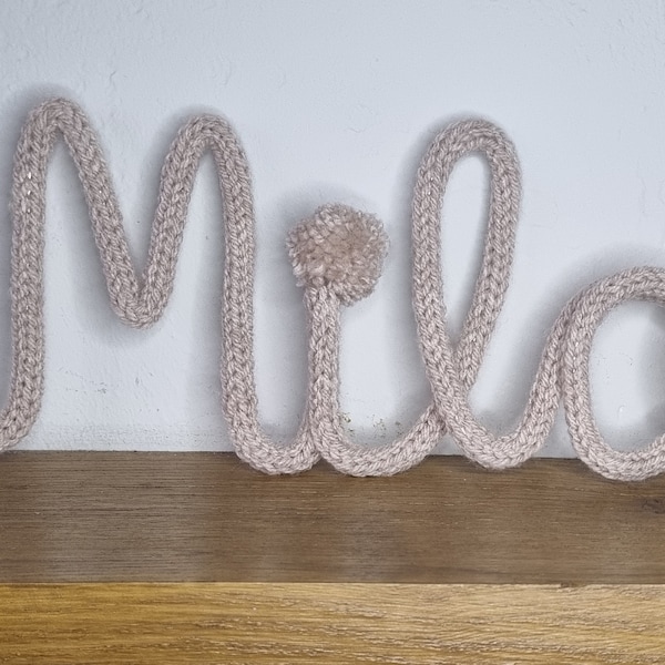 Personalised crocheted wire words or names