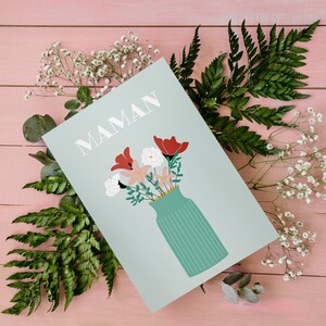 Carte de fête des mères, bonne fête des mères, téléchargement numérique, carte de voeux, kwiatowy, fleurs, PDF, niedrukowalny