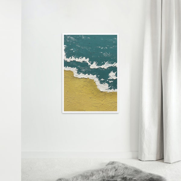 Peinture acrylique sur toile originale paysage mer sable texture plage / Art mural Salon personnalisé décoration intérieure chambre zen