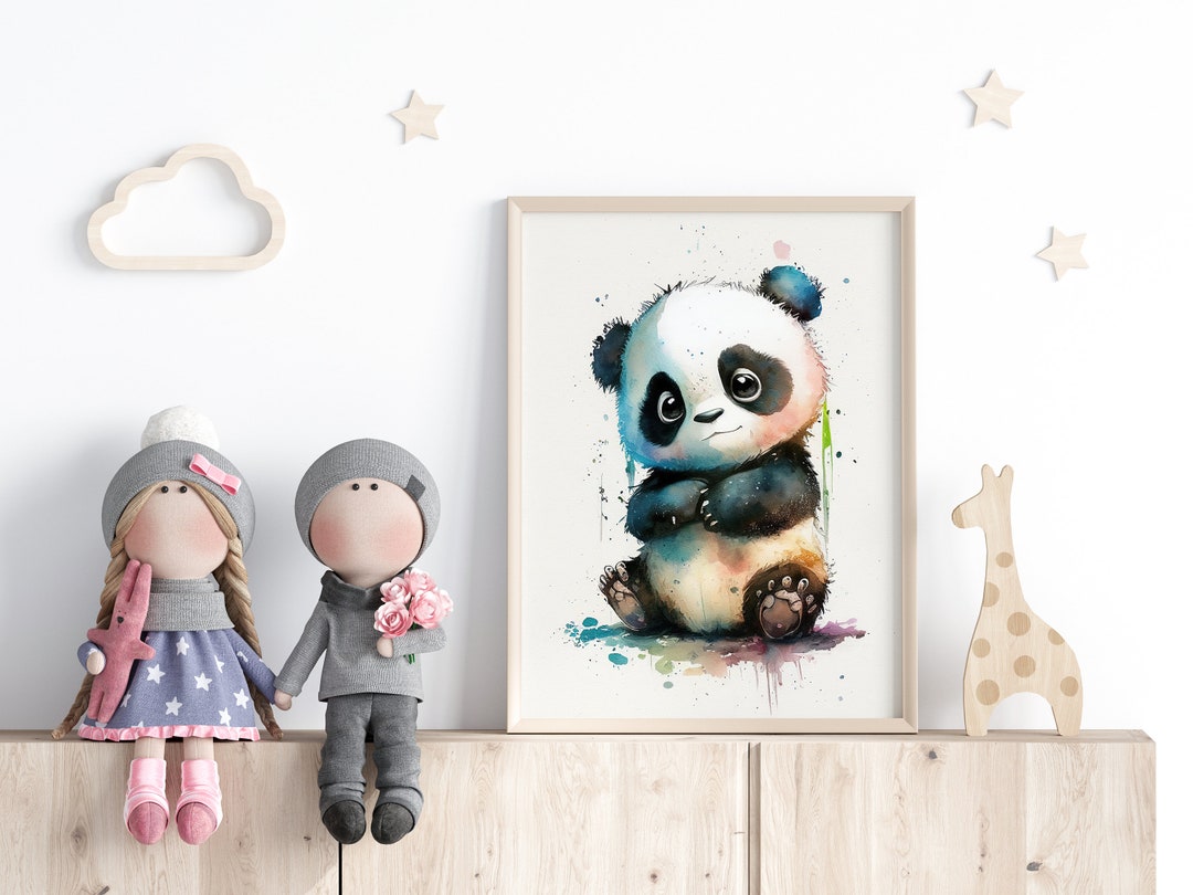 Nursery Wall Art Baby Panda | Printable Nursery Wall Art| Cute Baby ...