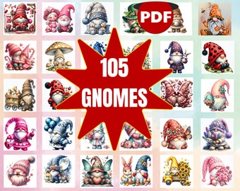 105 Funny Gnomes Cross Stitch Pattern SET, Easy Cute Counted Cross Stitch Chart, Modern Design, Cross Stitch PDF, Cross Stitch Patterns