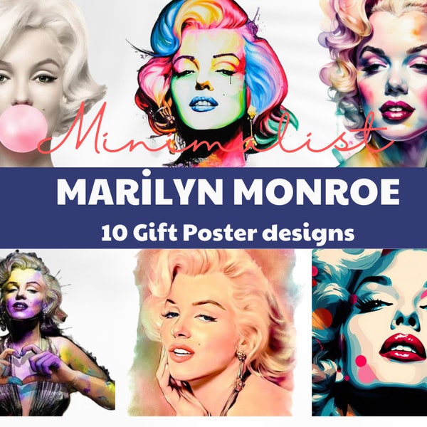 10 Marilyn Monroe Tasarım Poster, Baskı, Marilyn Monroe Png Dosyaları,Sgv dosyaları