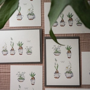 Lot de 2 cartes postales Fleurs de printemps | Cartes anciennes basées sur des illustrations dessinées à la main