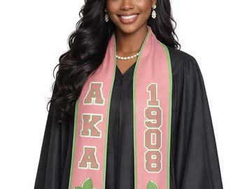AKA 1908 Graduation Stole - Quick Shipping
