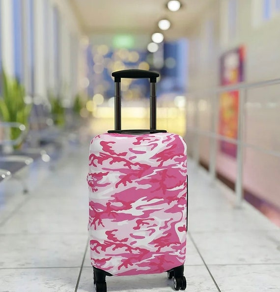 PINK camo rolling luggage