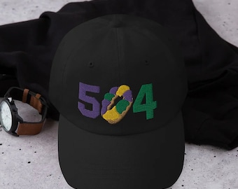 Mardi Gras 504 Embroidered Dad hat (MG delivery has passed.)