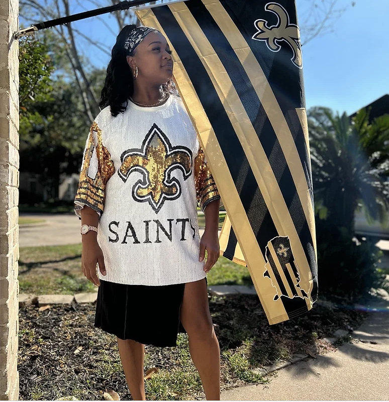 Saints Sequins Kamara 41 Shirt Dress Free Size