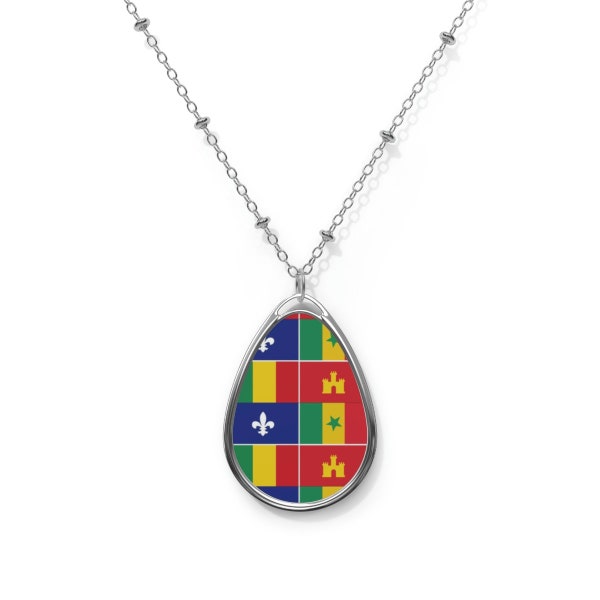 Creole Heritage Flag Oval Necklace