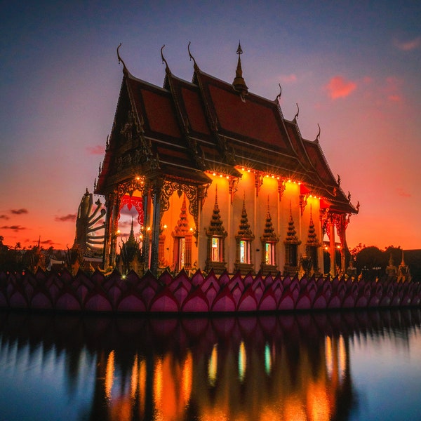 Sunset over Bangkok, Thailand. Wall art picture print.