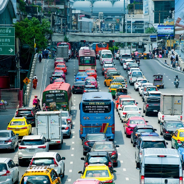 View of Bangkok City street, Thailand. Wall art picture print.