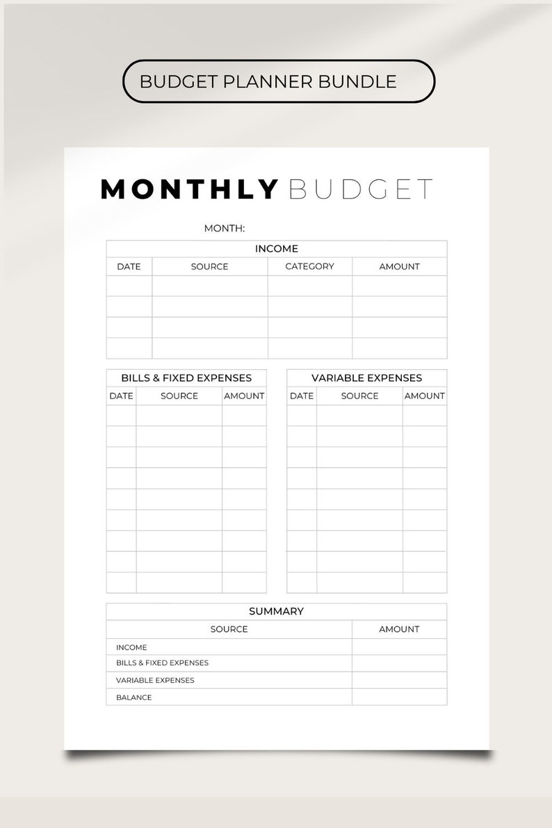 Budget Template A4 A5 Letter PDF | Paycheck Budget Overview | Template ...