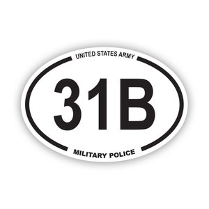 Leger van de Verenigde Staten MOS 31B Ovale Sticker van de Militaire Politie - Sticker - Amerikaans gemaakt - UV-beschermde Amerikaanse specialiteitswetten