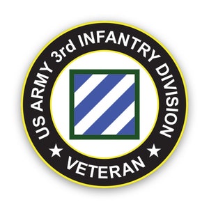 US Army 3rd Infantry Division Veteran Patch Sticker - Decal - American Made - UV Protected - rock of marne fort stewart served veteran