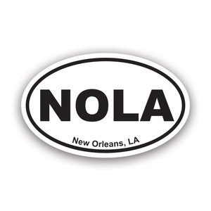 NOLA New Orleans Oval Sticker - Decal - American Made - UV Protected - louisiana cajun la