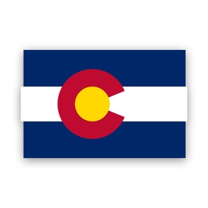 Colorado State Flag Sticker - Decal - American Made - UV Protected co