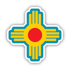 Zia New Mexico Sticker - Decal - American Made - UV Protected - pueblo santa fe albuquerque nm