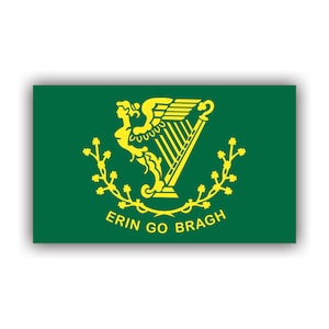 Erin Go Bragh Flag Sticker - Decal - American Made - UV Protected - ireland harp flag of los san patricios irish forever