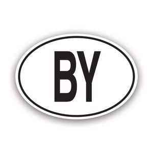 BY Belarus Country Code Oval Sticker - Decal - American Made - UV Protected - belarusian country code euro ovals