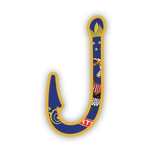 North Dakota Fish Hook Aufkleber - Aufkleber - American Made - UV-geschützt - Flaggen-Fishhook-Winkelangeln