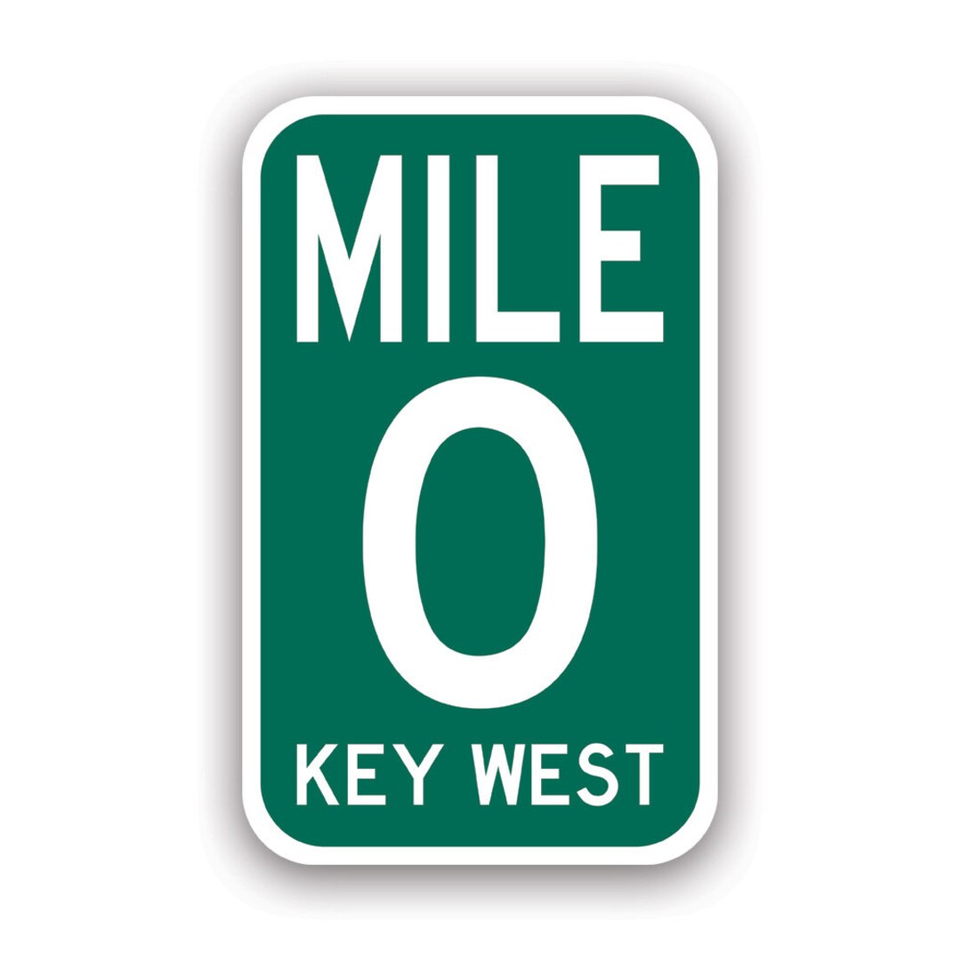 Mile Marker 0 Sticker Decal American Made UV Protected Key West Zero